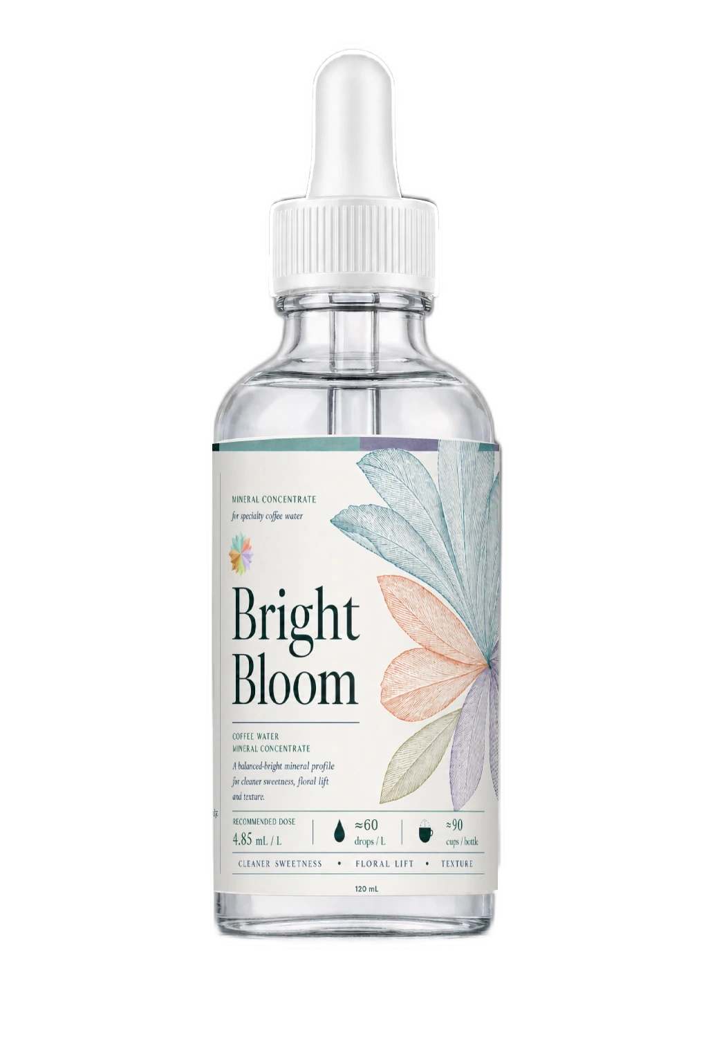 Bright Bloom coffee water mineral concentrate 120 mL bottle